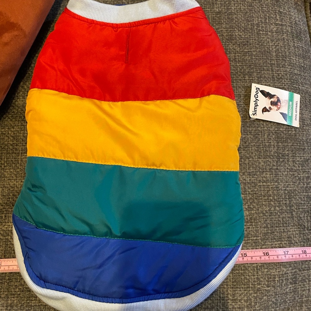 Rainbow Dog Jacket, Medium